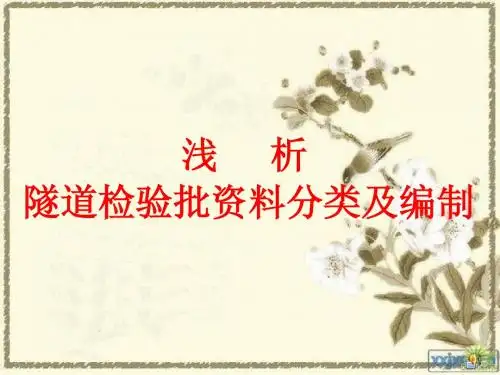 浅析隧道检验批资料分类及编制