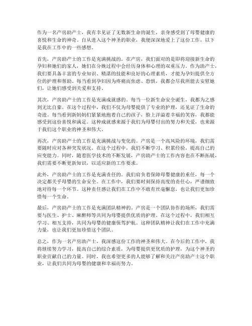 产房助产士个人工作感想
