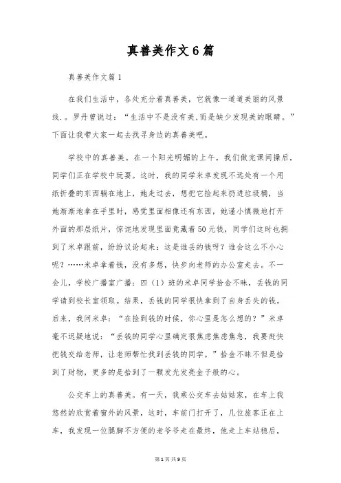 真善美作文6篇