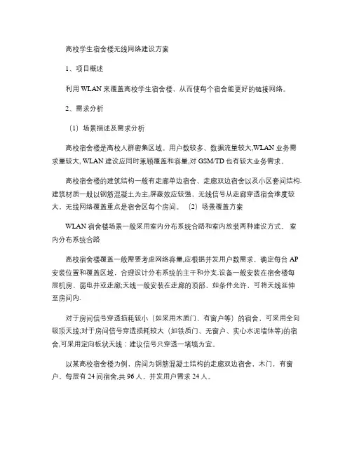 高校学生宿舍楼无线网络建设方案解析