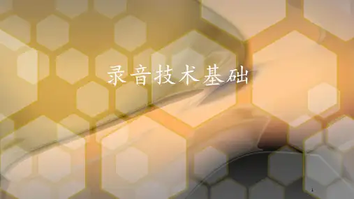 录音技术声学基础 ppt课件
