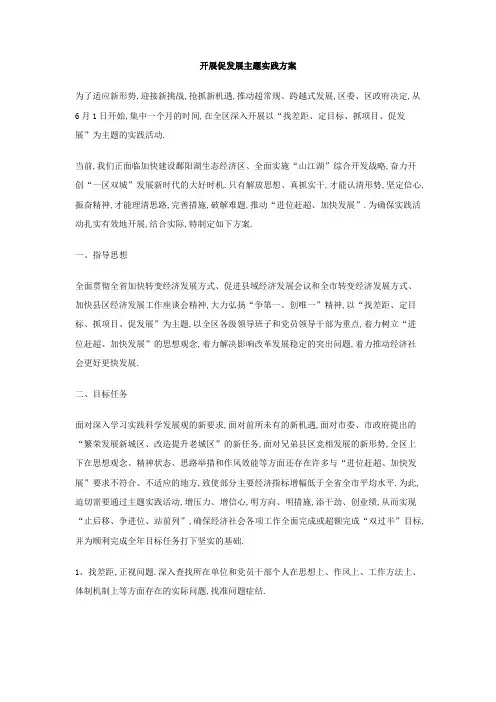 开展促发展主题实践方案