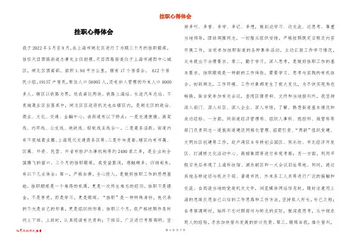 挂职心得体会