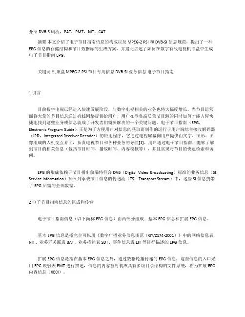 介绍DVB-S码流,PAT,PMT,NIT,CAT