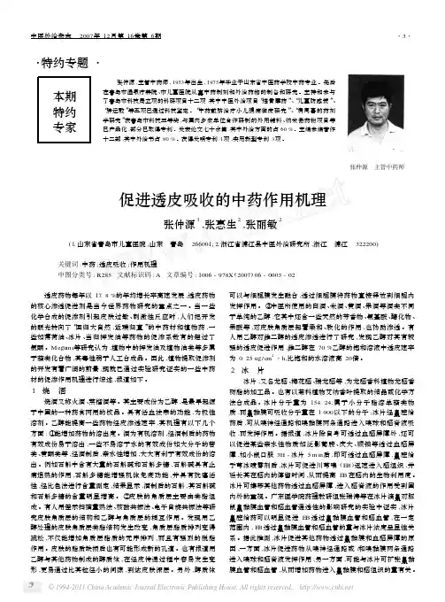 促进透皮吸收的中药作用机理