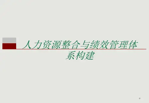 人力资源整合与绩效管理体系构建精品PPT课件