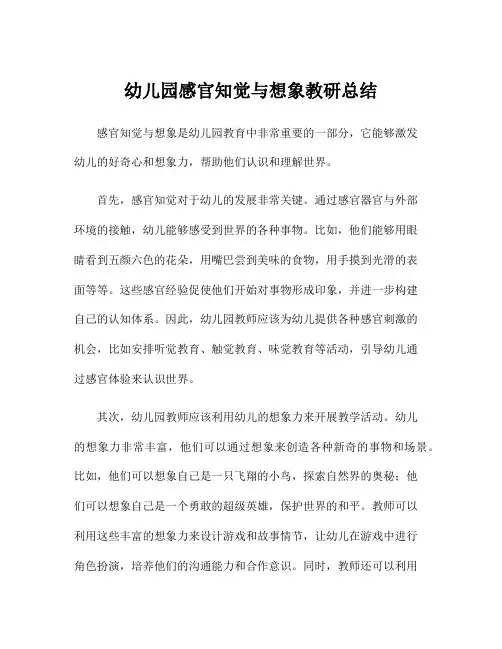 幼儿园感官知觉与想象教研总结