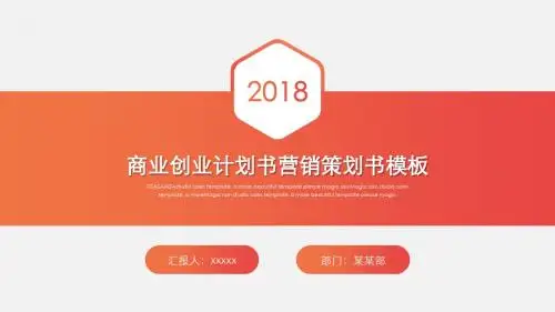 橙色商业创业计划书营销策划书PPT模板