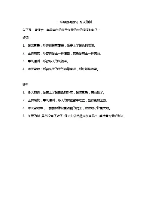 二年级好词好句 冬天的树
