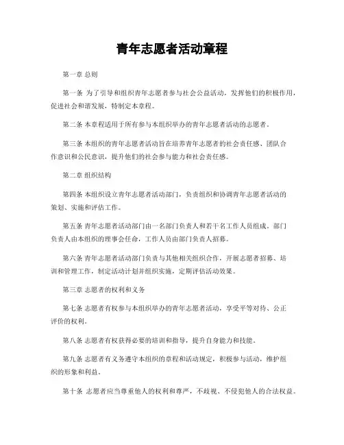 青年志愿者活动章程