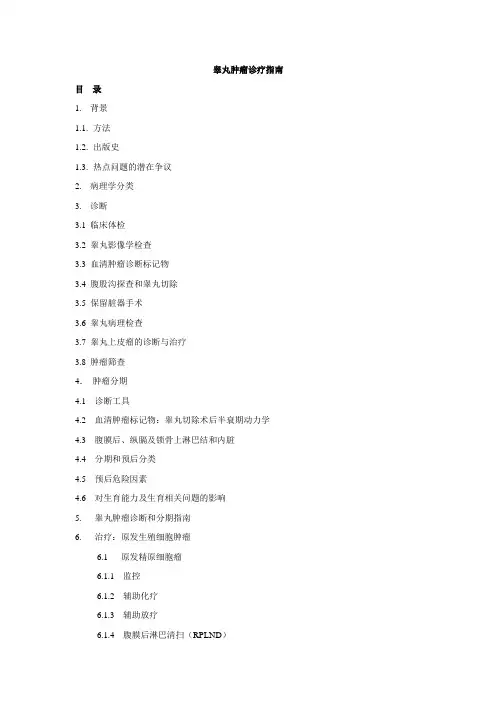 睾丸肿瘤诊疗指南