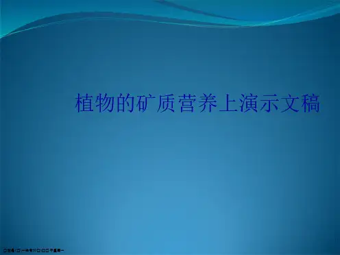 植物的矿质营养上演示文稿
