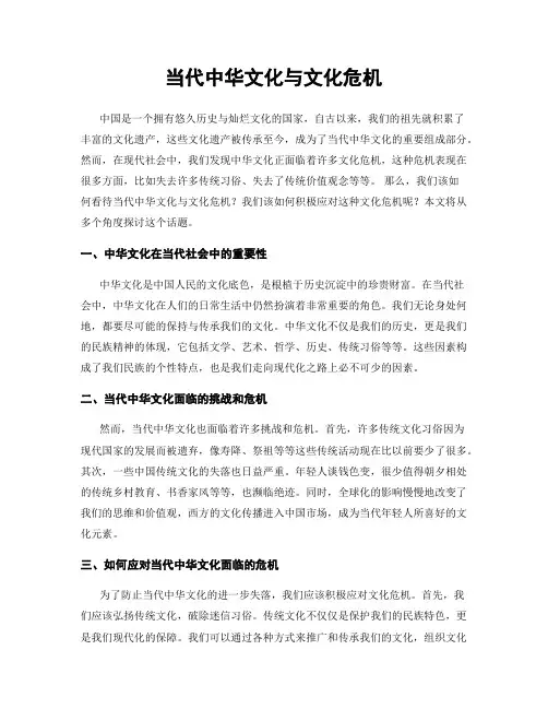 当代中华文化与文化危机