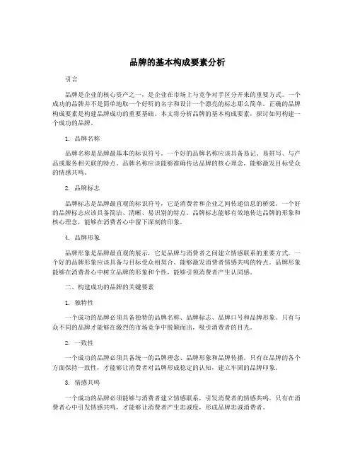 品牌的基本构成要素分析