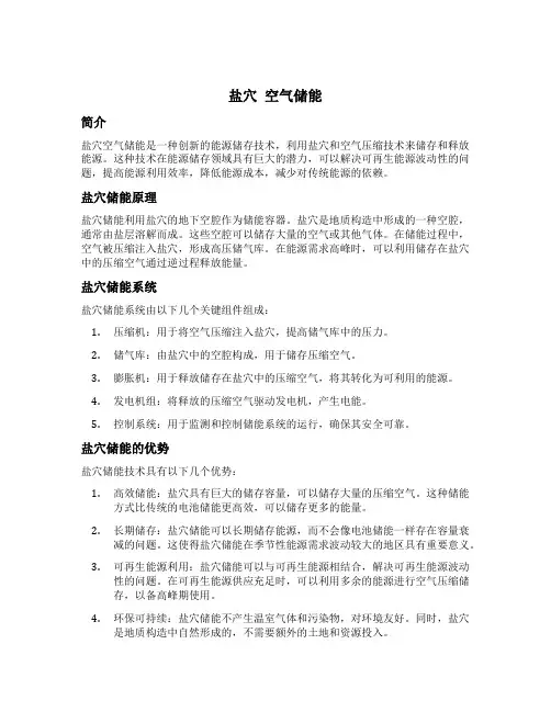 盐穴 空气储能