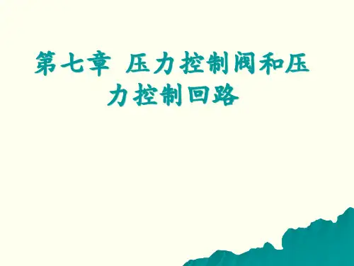 第七章压力控制阀及压力控制回路培训