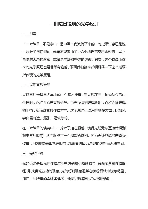 一叶障目说明的光学原理