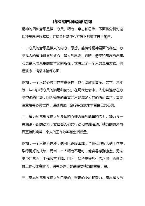 精神的四种意思造句