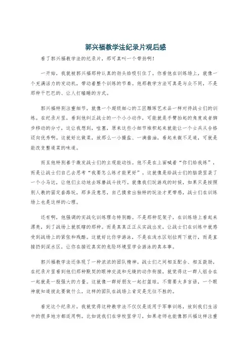 郭兴福教学法纪录片观后感