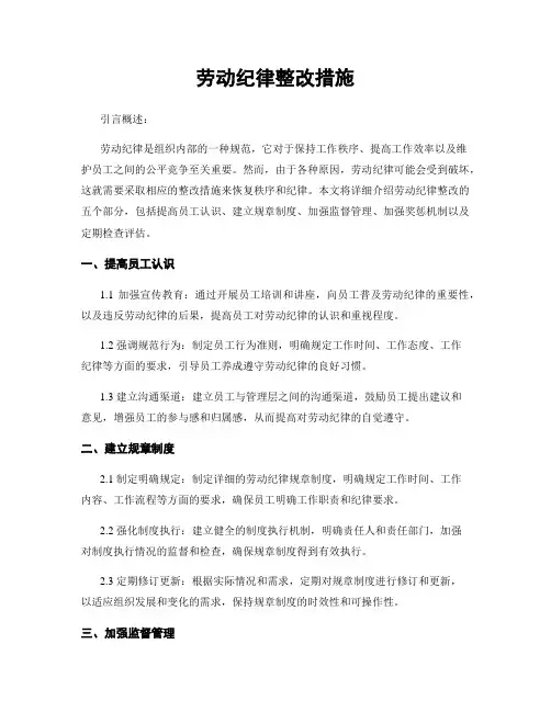 劳动纪律整改措施