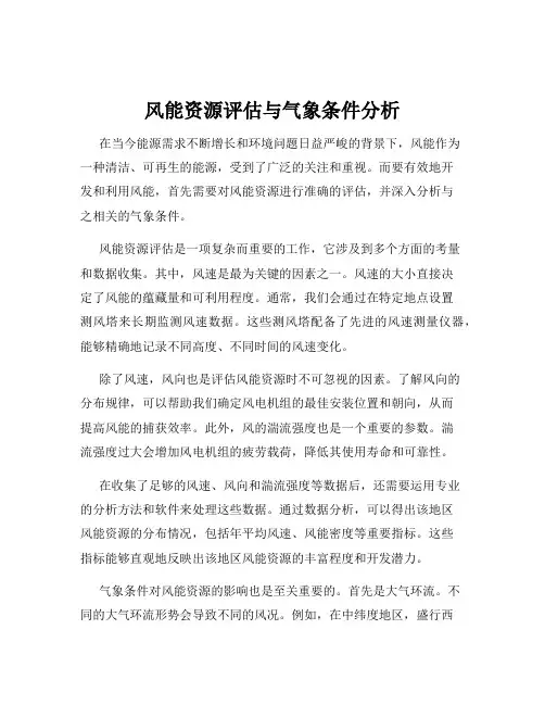 风能资源评估与气象条件分析