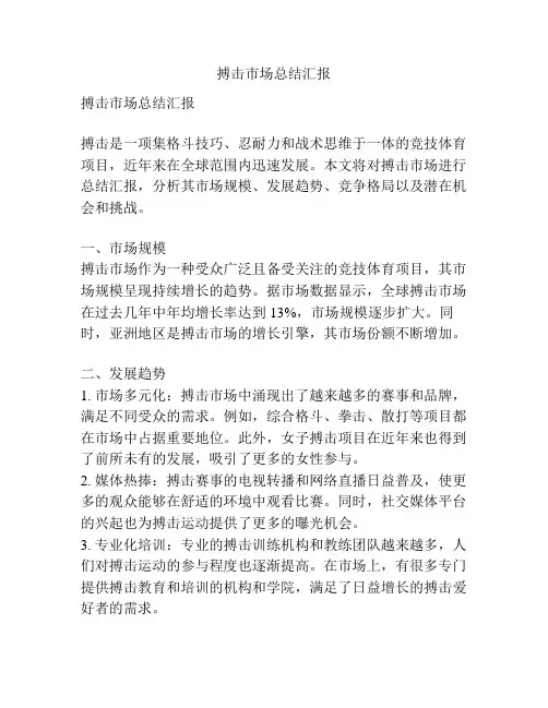 搏击市场总结汇报