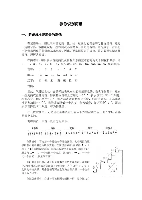 最新音乐-简谱入门教程