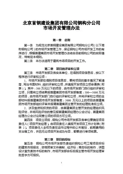 市场开发管理办法