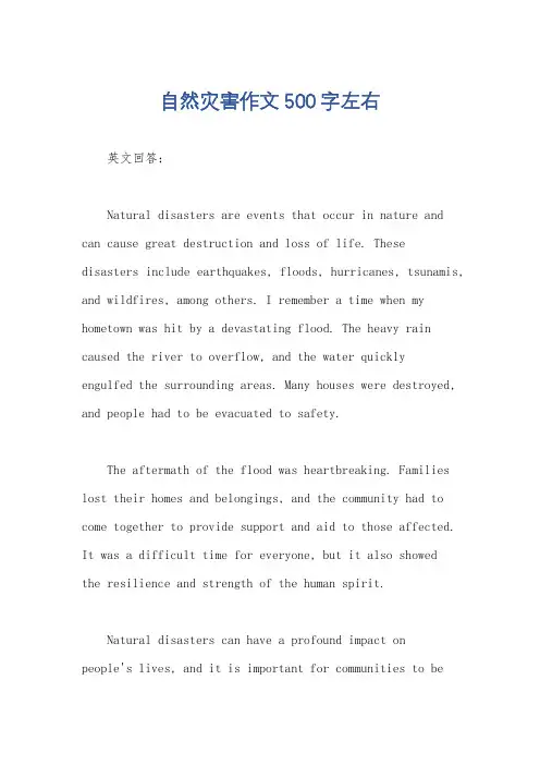 自然灾害作文500字左右