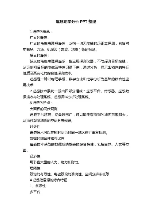 遥感地学分析PPT整理