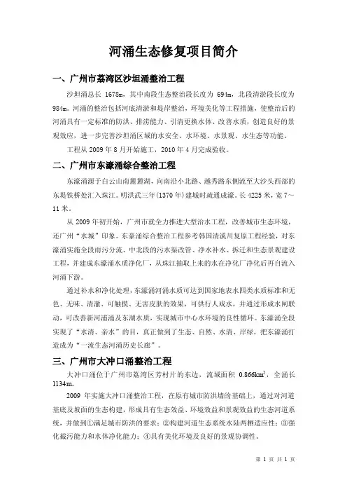 河涌生态修复项目简介