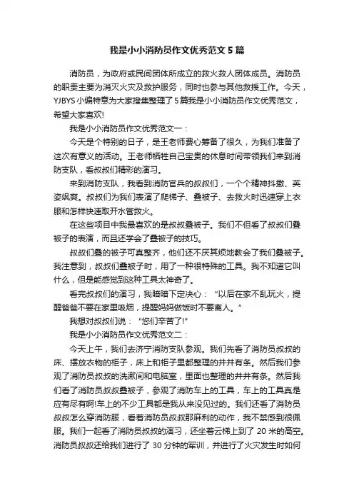 我是小小消防员作文优秀范文5篇