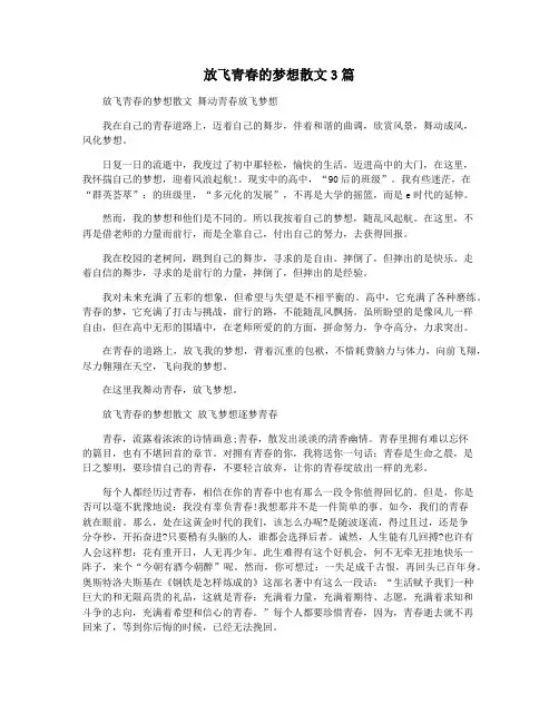 放飞青春的梦想散文3篇