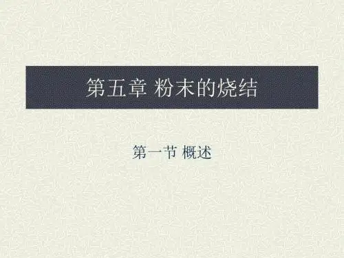 粉末的烧结讲解
