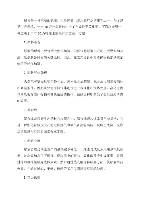 年产20万吨尿素生产工艺设计