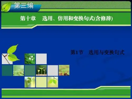 2014高考新课标版语文一轮复习指导课件 第10章 选用、仿用和变换句式(含修辞)第1节 选用与变换句式