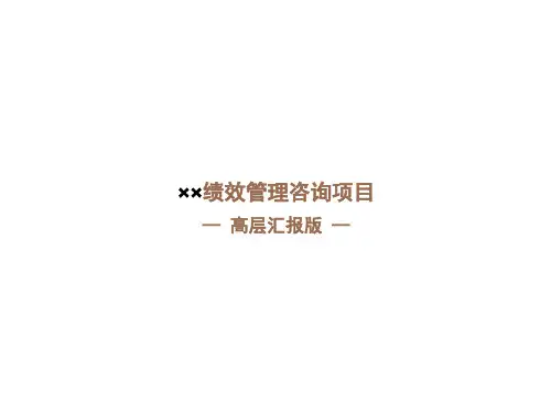 某公司绩效管理咨询项目高层汇报