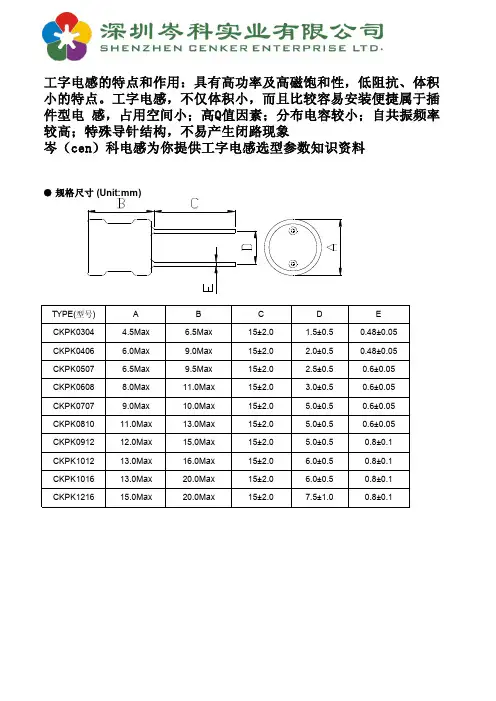工字电感选型规格参数