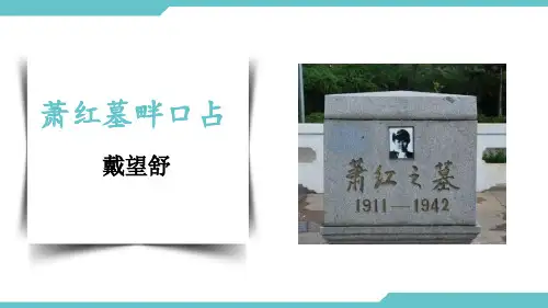 部编版九年级语文下册 萧红墓畔口占 课文课件
