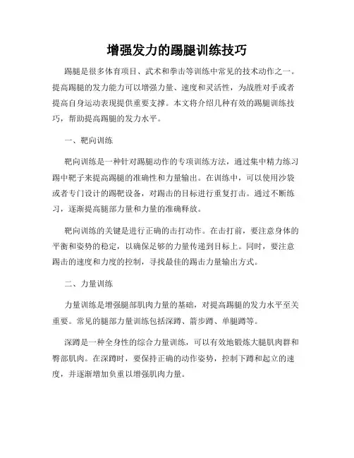 增强发力的踢腿训练技巧