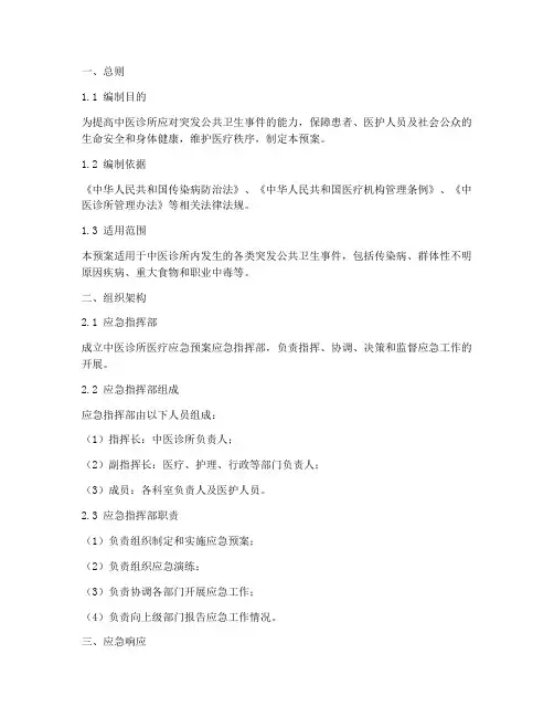 中医诊所医疗应急预案