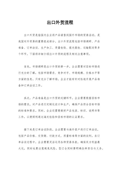 出口外贸流程