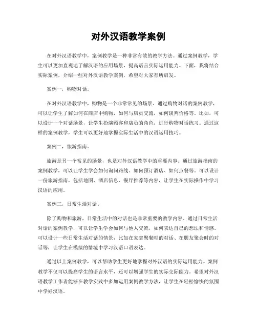 对外汉语教学案例