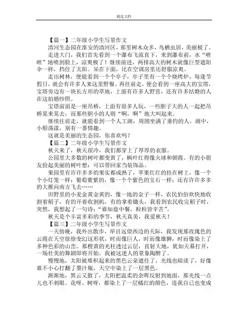 二年级小学生写景作文(精选范文)