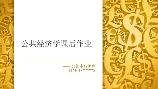 公共经济学案例例题课后作业