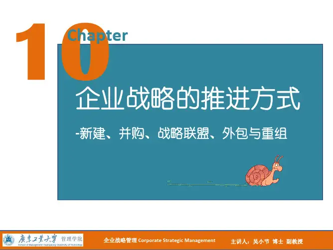 企业战略管理之 第十章：多元化战略实现方式：新建、兼并、重组、战略联盟与合作战略