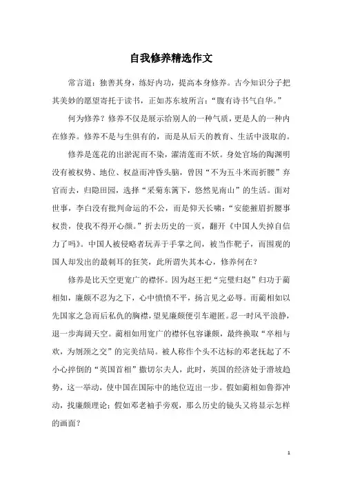 自我修养精选作文