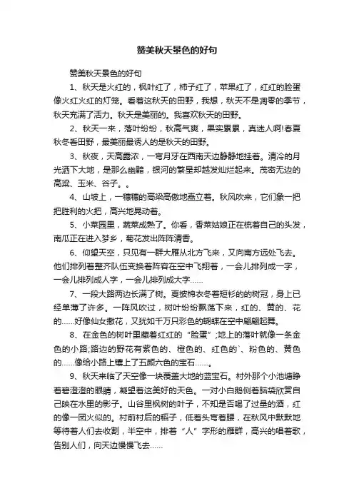 赞美秋天景色的好句