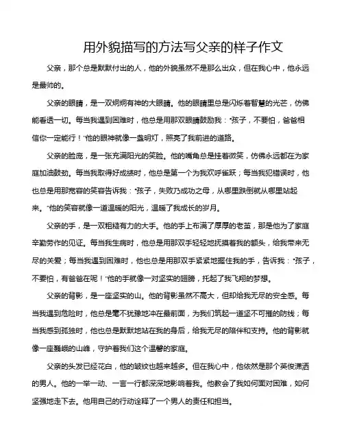 用外貌描写的方法写父亲的样子作文