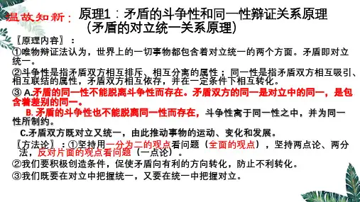矛盾的普遍性与特殊性的关系 高二政治课件(人教版必修4)